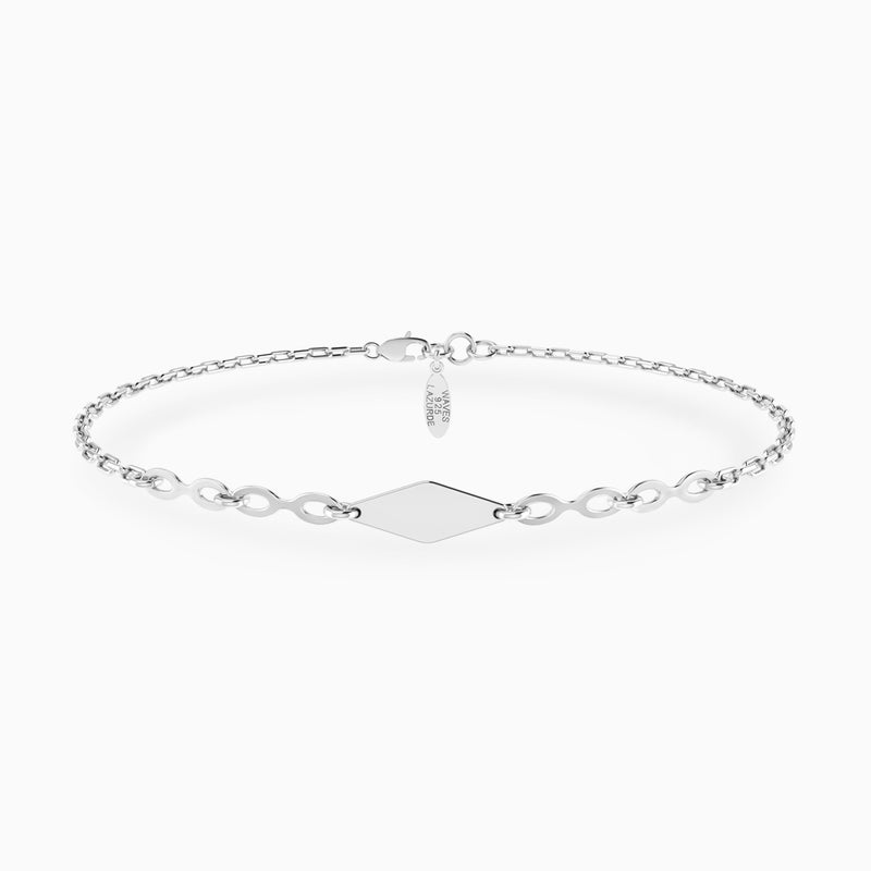 Waves by L'azurde Lozenge Center Chain Bracelet in Silver - Image 1